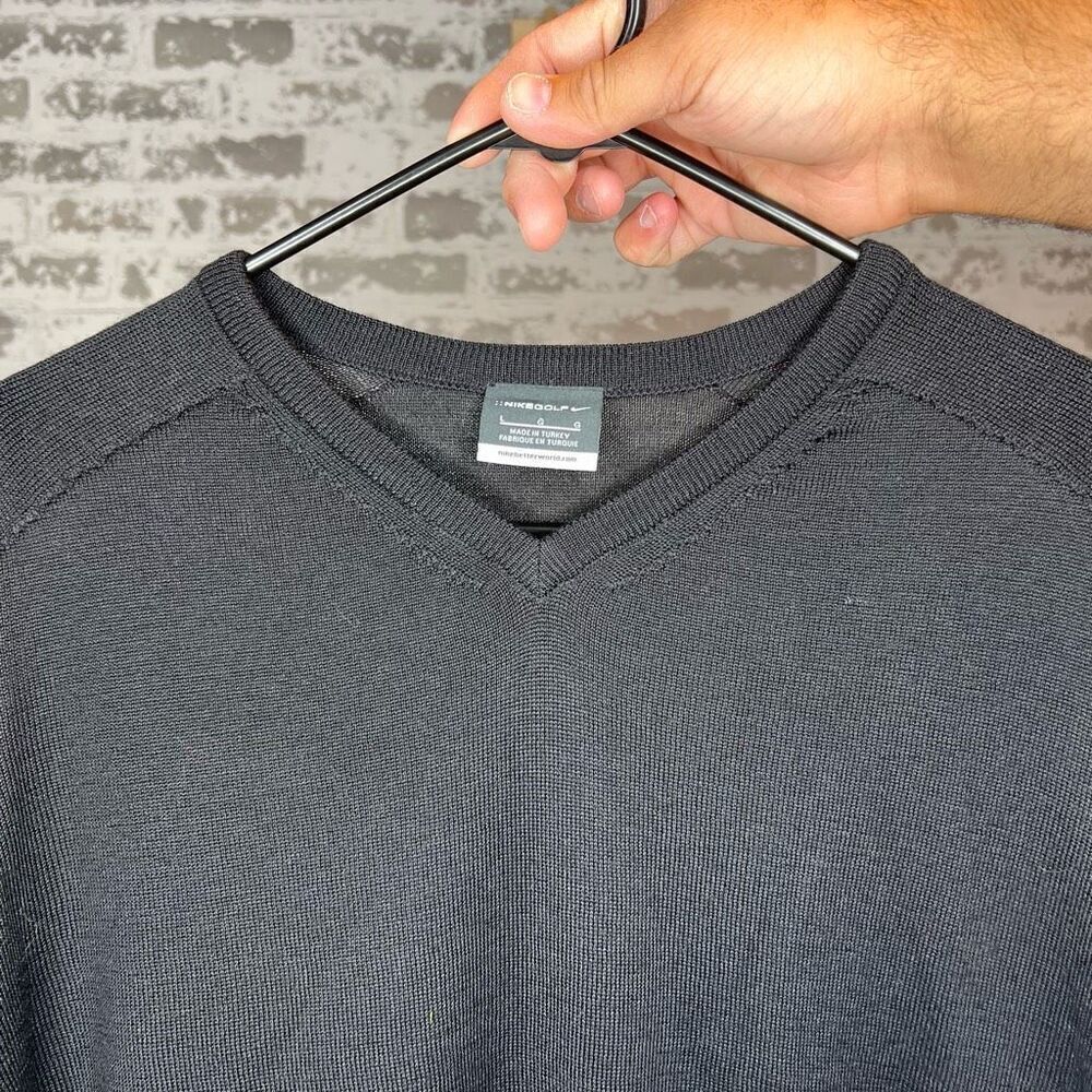 Nike | mens wool blend golf sweater long sleeve black